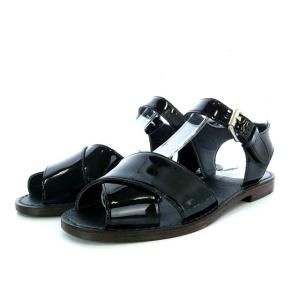 CROSS LEATHER SANDAL 23cm ブラック