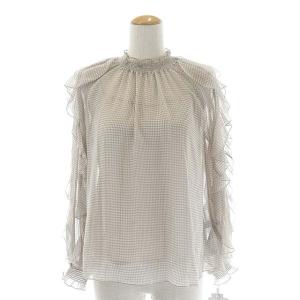 × 石井美保 × &ROSY 21AW プリントフリルブラウス シアー フリルスリーブ