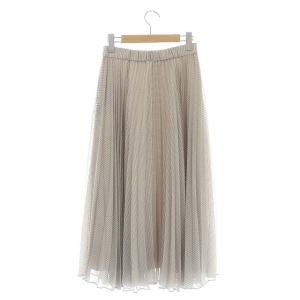 CELFORD ×石井美保×&ROSY 21AW プリントプリーツスカート 38 ライトグレー