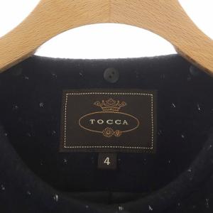 TOCCA LAME DOT コート ノーカラー ロング 4 ブラック