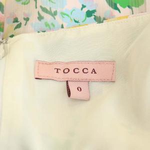 TOCCA SEEMANNIA ドレス ワンピース ロング ノースリーブ 花柄 フレア Vネック 0 ピンク グリーン マルチカラー