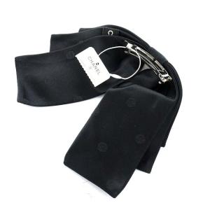 CHANEL バレッタ シルク ココマーク リボン ブラック