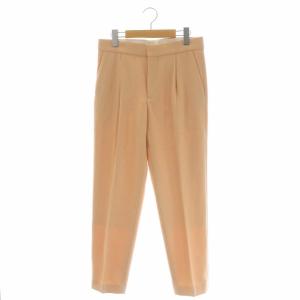 ウールフラノタックパンツ テーパード ジッパーフライ 38 サーモンピンク