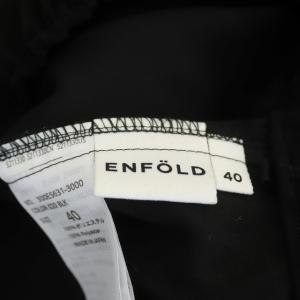 ENFOLD 21SS PEダブルクロス ゴムジョッパーズパンツ テーパード タック イージー 40 ブラック