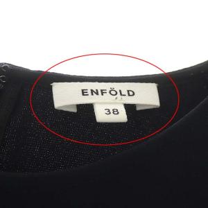 ENFOLD 20SS ダブルクロスブラウス 38 ダークネイビー
