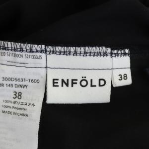 ENFOLD 20SS PEダブルクロス ゴムジョッパーズ イージーパンツ タック 38 ダークネイビー