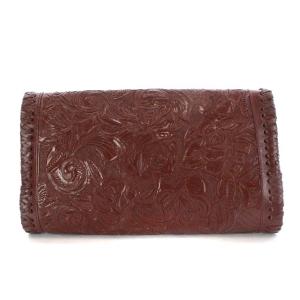 CARVING TRIBES ソル SOL クラッチバッグ ショルダーバッグ 2way 総柄 チェーン レザー レンガ ボルドー