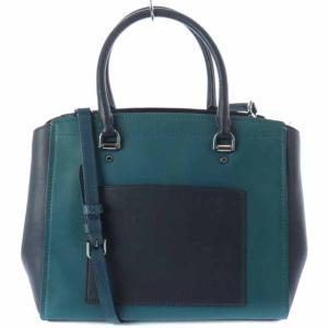 MICHAEL KORS ハンドバッグ ショルダーバッグ 2WAY レザー バイカラー グリーン ネイビー