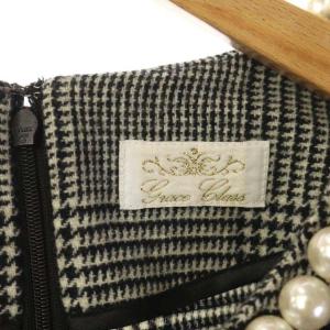 Grace Class ブラウス カットソー 長袖 プルオーバー  パール ハウンドトゥース柄 グレンチェック 36 黒