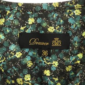 Drawer コットンプリントショートスリーブブラウス グリーン