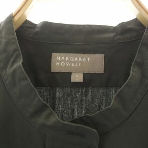 MARGARET HOWELL 20SS MATT COTTON POPLIN バンドカラーシャツ 1 カーキ