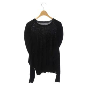 ADORE 22SS ニット セーター 長袖 ギャザースリーブ プルオーバー クルーネック 38 黒 ブラック