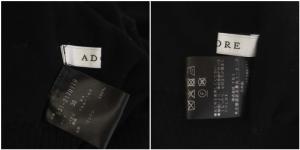 ADORE 22SS ニット セーター 長袖 ギャザースリーブ プルオーバー クルーネック 38 黒 ブラック