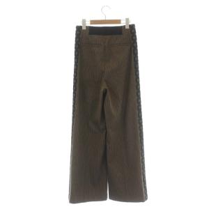 ADORE 22SS ジオメトリックストライプパンツ ワイド センタープレス 36 ブラウン ブラック