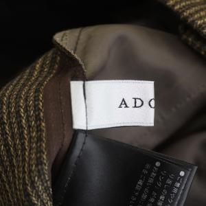 ADORE 22SS ジオメトリックストライプパンツ ワイド センタープレス 36 ブラウン ブラック