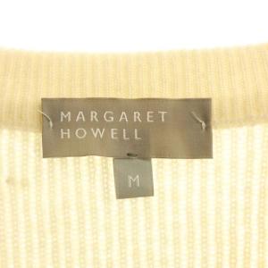 MARGARET HOWELL カシミヤ混Vネックニット セーター 長袖 プルオーバー M ホワイト