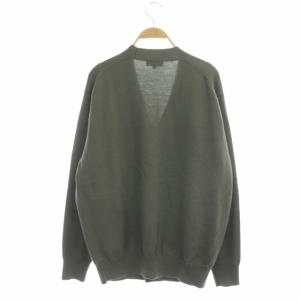 MARGARET HOWELL 21AW ORGANIC WOOLニットカーディガン M カーキ
