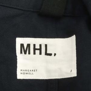 MHL. 20SS リネン混 コート チェスターコート スプリングコート 薄手 ラップ調 1 紺 ネイビー