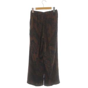 Deuxieme Classe 20AW プリントパンツ セミワイドパンツ 総柄 シルク 茶