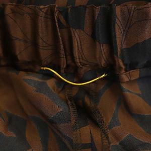 Deuxieme Classe 20AW プリントパンツ セミワイドパンツ 総柄 シルク 茶