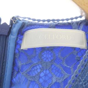 CELFORD レースギャザーワンピース 36 ブルー