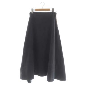 MI-MOLLET FLARE BACK SATIN SK デニムスカート フレア 01 チャコール