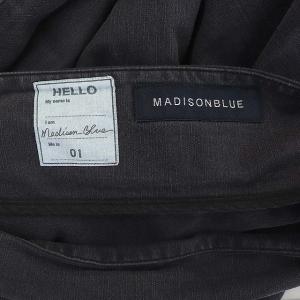 MADISONBLUE MI-MOLLET FLARE BACK SATIN SK デニムスカート フレア 01 チャコール