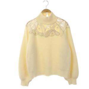 21AW 刺繍プルオーバーニットセーター 36 アイボリー