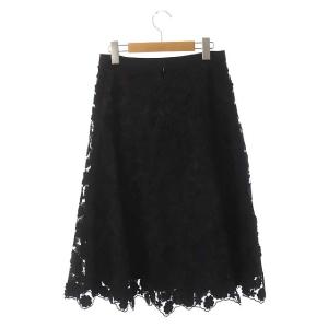 ANAYI フレアレーススカート 38 黒 ブラック