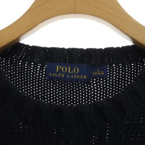 POLO RALPH LAUREN コットン 国旗柄ニット セーター 長袖 クルーネック S ネイビー