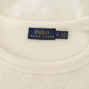 POLO RALPH LAUREN コットン国旗柄トレーナー スウェット 長袖 裏起毛 M オフホワイト