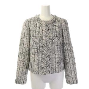 ANAYI 21SS セットアップ ツイード ノーカラージャケット スカート 36 グレー