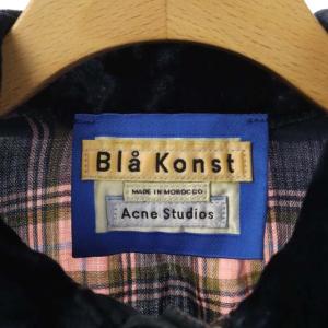 Acne Studios Bla Konst ベロアチェックシャツ ピンク