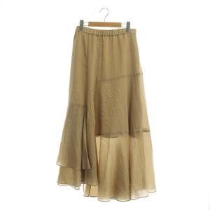 21SS イレギュラーフレアスカート ロング 38 ベージュ