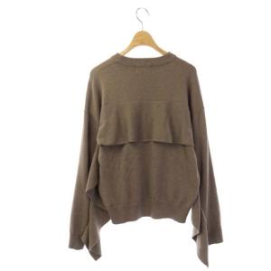 CLANE 20AW ニット セーター 長袖 プルオーバー バックフリル クルーネック 1 グレージュ