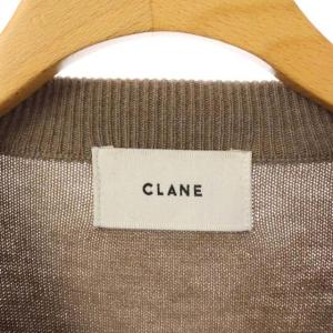 CLANE 20AW ニット セーター 長袖 プルオーバー バックフリル クルーネック 1 グレージュ