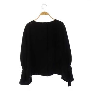 ADORE リボンスリーブブラウス カットソー 長袖 プルオーバー バックジップ 38 黒 ブラック
