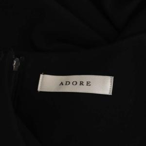 ADORE リボンスリーブブラウス カットソー 長袖 プルオーバー バックジップ 38 黒 ブラック