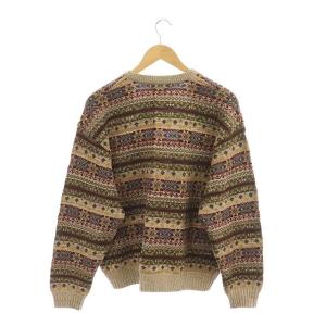 KAPITAL 7Gウール フェアアイル 深Vネックセーター S ベージュ