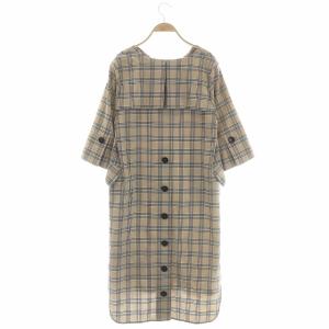 ADORE コットングレンチェックワンピース 36 ベージュ