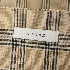 ADORE コットングレンチェックワンピース 36 ベージュ