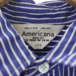 AMERICANA ストライプシャツワンピース ブルー