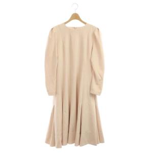 20AW タックポンチワンピース ロング 長袖 38 ピンクベージュ
