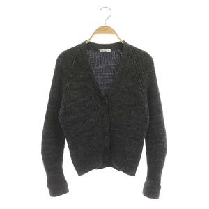 カーディガン ニット Vネック 長袖 40 ダークグレー