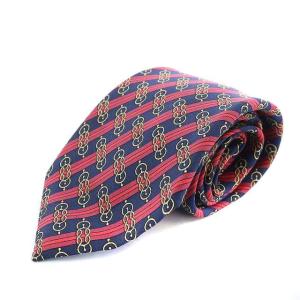 ネクタイ レギュラータイ シルク 総柄 レッド ネイビー イエロー