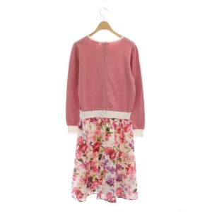 TOCCA 21SS ALSTROMERIA 花柄ドッキングワンピース M ピンク