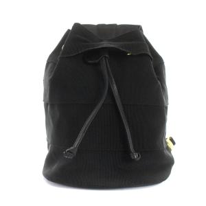巾着リュック キャンバス ブラック