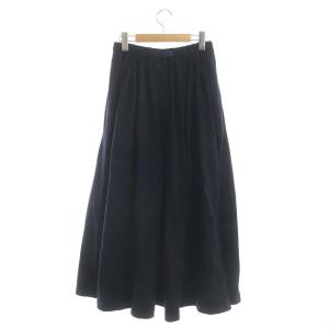 GRAMiCCi 21AW クライミングロングスカート ギャザー フレア コットン F ネイビー