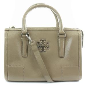 TORY BURCH britten satchel ハンドバッグ ショルダーバッグ 2way ロゴ べージュ