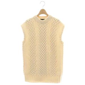 アラン ベスト ニット プルオーバー ミドル丈 カシミヤ混 1 生成り アイボリー